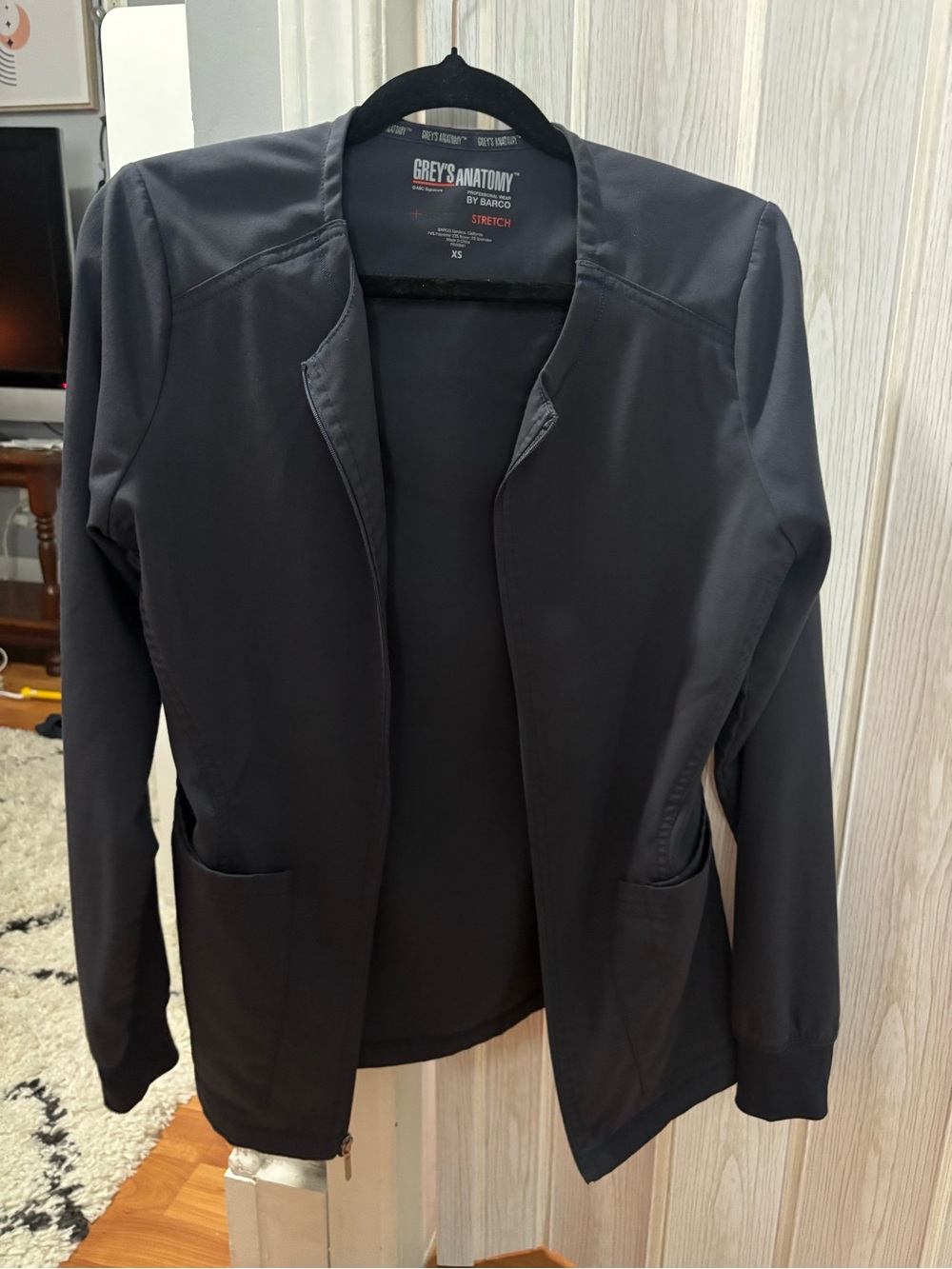 Grey's Anatomy charcoal grey scrub jacket